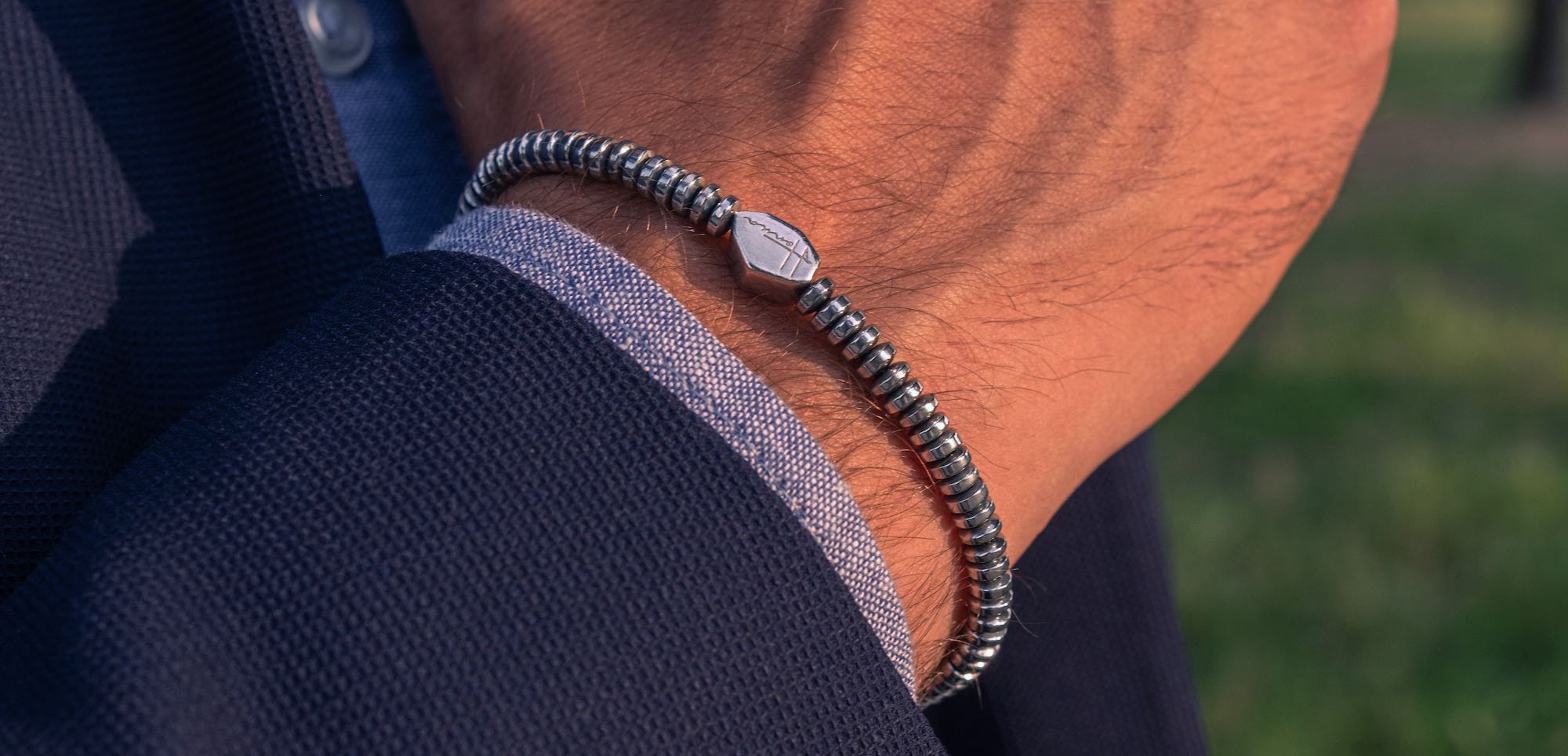 Collezione grey braccialiin ematite e argento 925